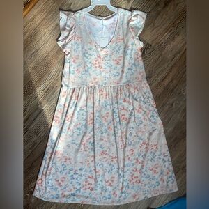 Cream\Multi Colored animal print Dress👗